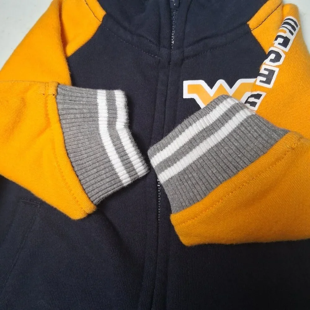 WVU Mountaineers Sweatshirt Baby 3-6 Mos Zip Up West Virginia University Sports - Picture 15 of 16